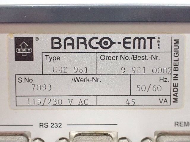 高額買取実施中!!】BARCO EMT バルコ/バーコ EMT 981 プロフェッショナル用CDプレーヤー